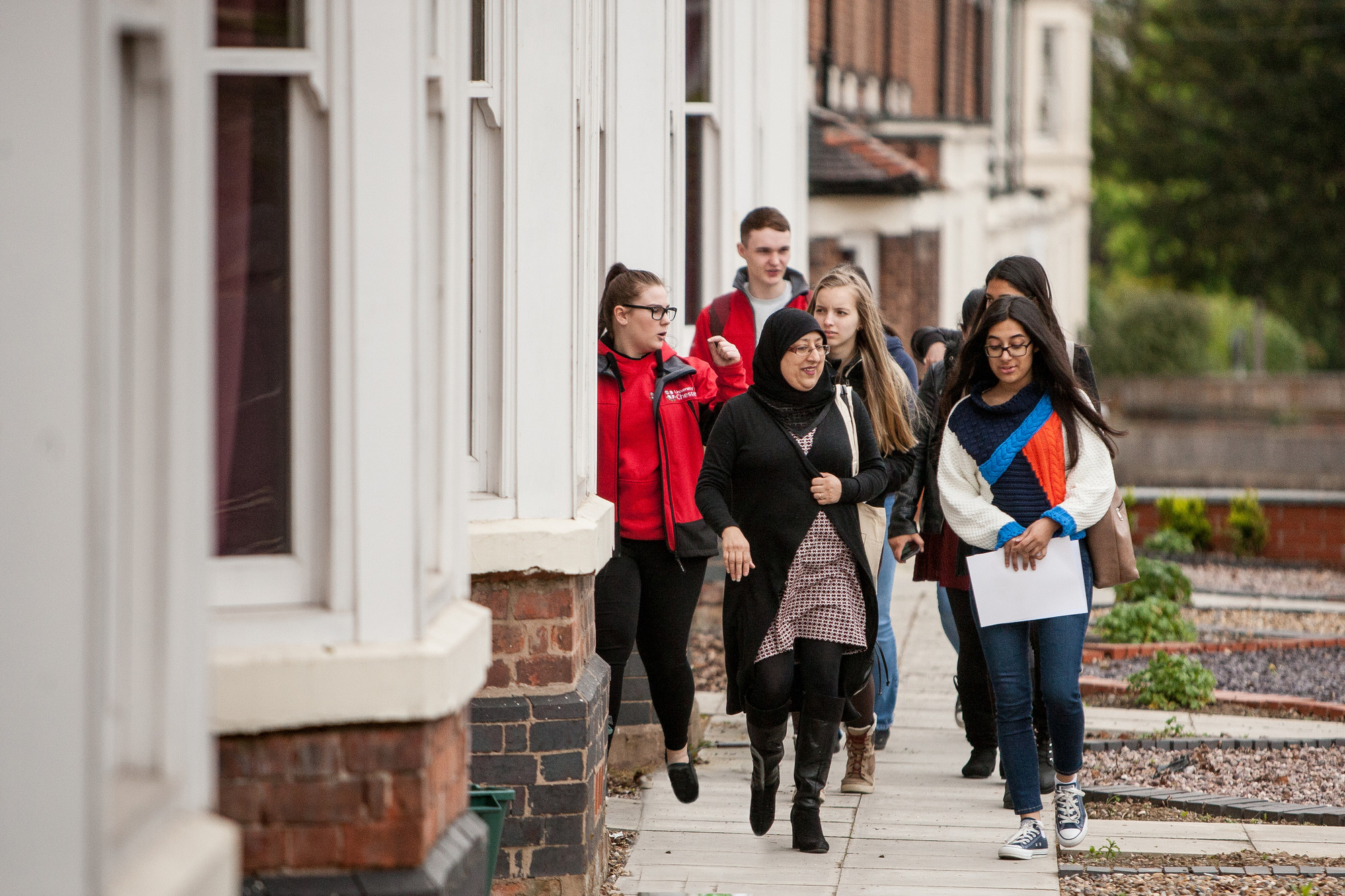 Open Day attendees walking down the road