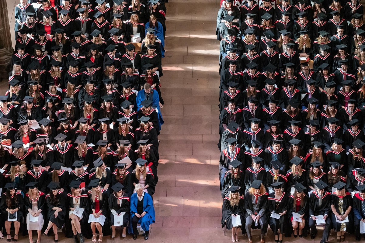 People at a graduation ceremony