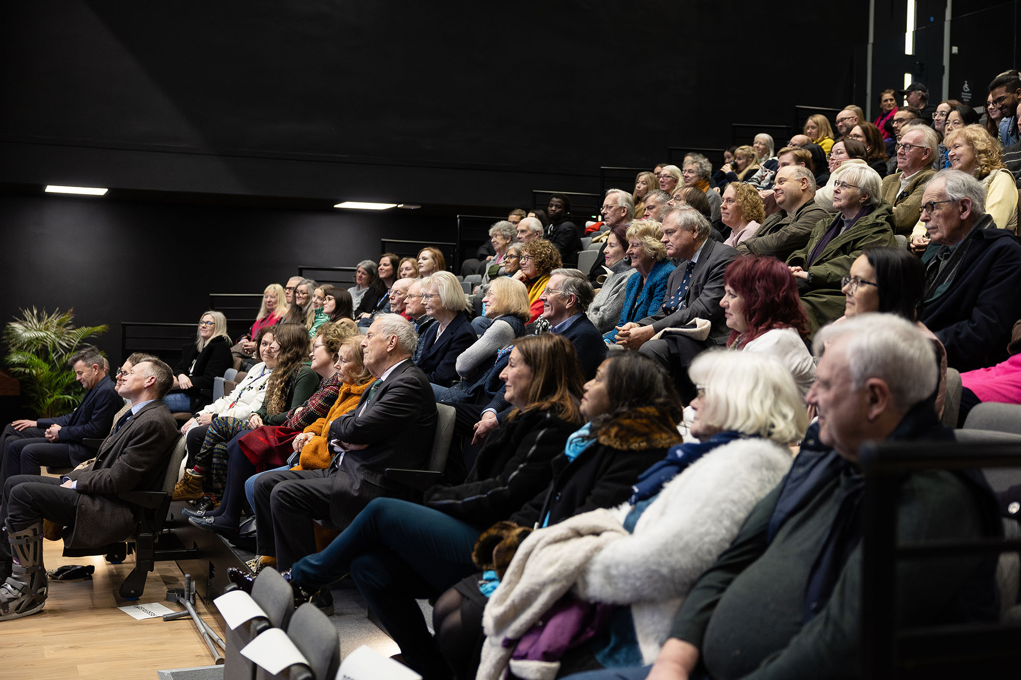Attendees at sculpture unveiling