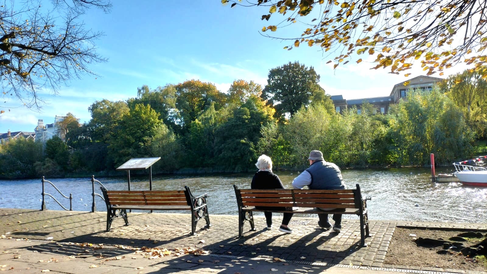 two people by the river dee